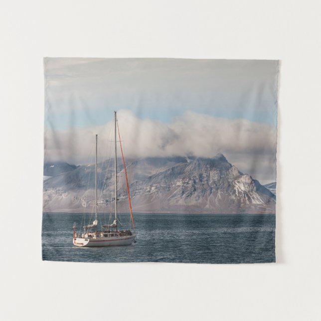 Spitsbergen Svalbard Sailboat Tapestry (Front (Horizontal))