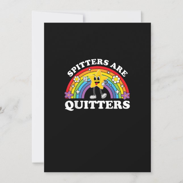 Spitters Are Quitters Inappropriate Edgy Adult Hum Holiday Card (Front)