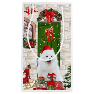 Spitz Dog Christmas Small Gift Bag