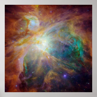 Spitzer and Hubble Create Colourful Masterpiece Poster