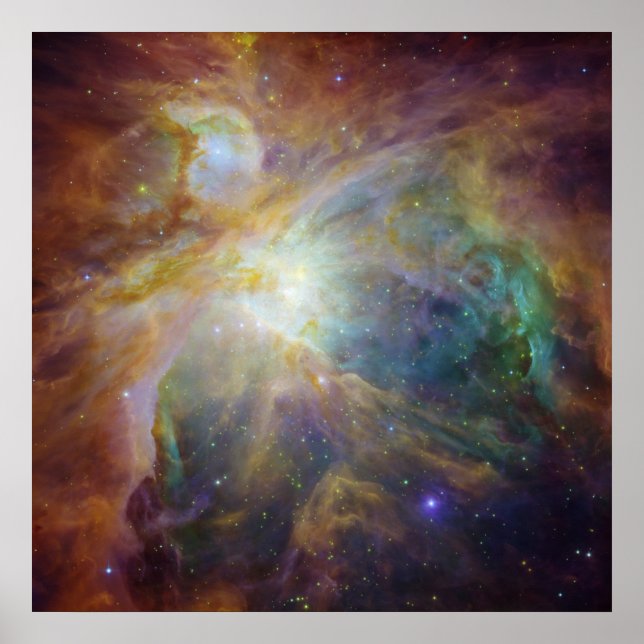 Spitzer and Hubble Create Colourful Masterpiece Poster (Front)