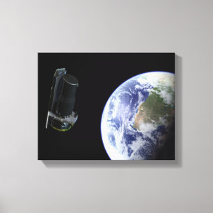 Spitzer departing the Earth soon after launch Canvas Print