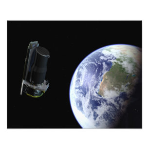 Spitzer departing the Earth soon after launch Photo Print