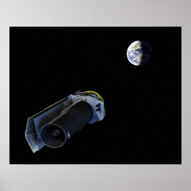 Spitzer points its high-gain antenna poster (Front)