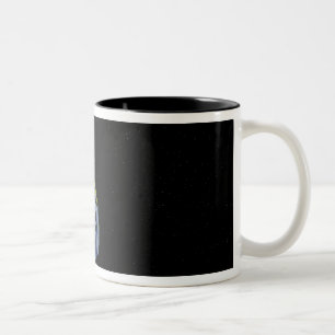 Spitzer points its high-gain antenna Two-Tone coffee mug