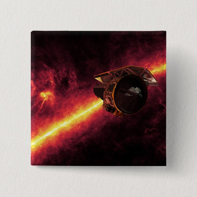 Spitzer seen against the infrared sky 2 15 cm square badge (Front)