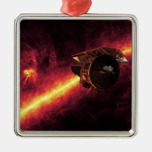 Spitzer seen against the infrared sky 2 metal tree decoration