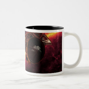 Spitzer seen against the infrared sky 2 Two-Tone coffee mug