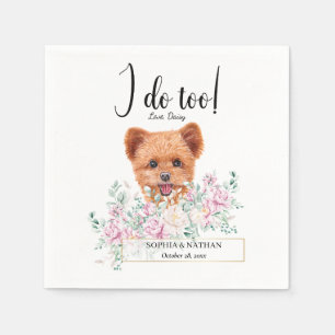 Spitzpoo Dog Wedding Cocktail Napkins