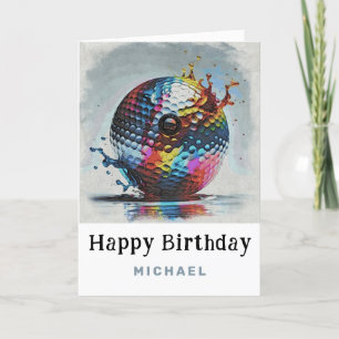 *~*  Splash AP94 Golf Ball Metallic  Birthday Card