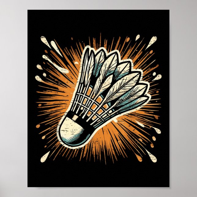 Splash Art Badminton Shuttle  Poster (Front)