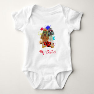 Splash Art Cute Poodle Dog Baby Bodysuit
