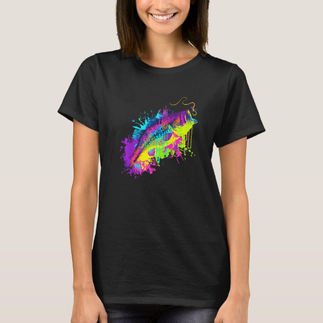 Splash Art Fish  Fishing T-Shirt (Front)