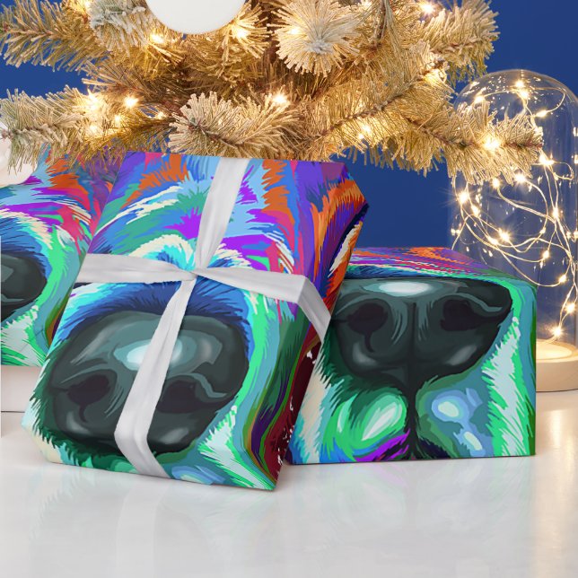 Splash Art Great Dane Puppy Lover Gifts Wrapping Paper (Holidays)