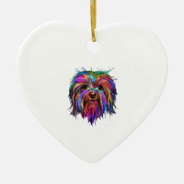 Splash Art Havanese Cute Bichon Habanero Gift Ceramic Tree Decoration (Front)