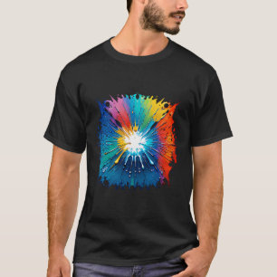 Splash art of colourful paint. T-shirt design.