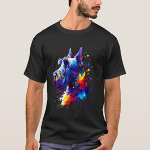 Splash Art Scottish Terrier Scottie Terriers T-Shirt