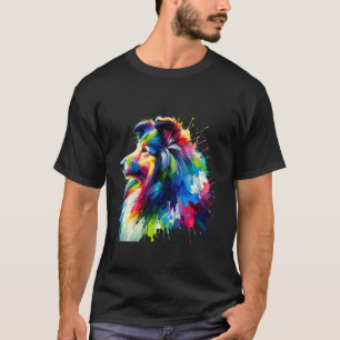 Splash Art Shetland Sheepdog Sheltie T-Shirt