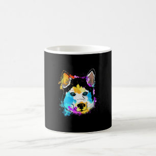 Splash Art Siberian Husky Cute Gift Men Women Coffee Mug