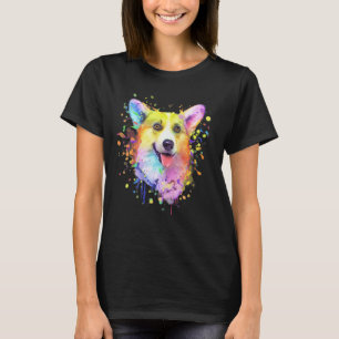 Splash Art Welsh Corgi Cute Men Women Kids Dog Can T-Shirt