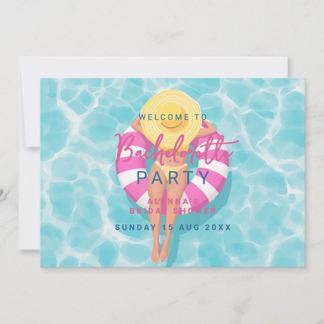  Splash bachelorette Pool Party bridal  Invitation (Front)