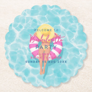 Splash bachelorette Pool Party bridal Paper Coaster