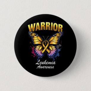 Splash Butterfly Leukaemia Awareness 6 Cm Round Badge