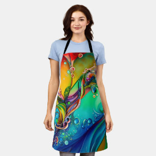 Splash! Colourful bubbles Abstract Apron