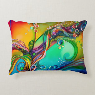 Splash! Colourful bubbles Abstract  Decorative Cushion
