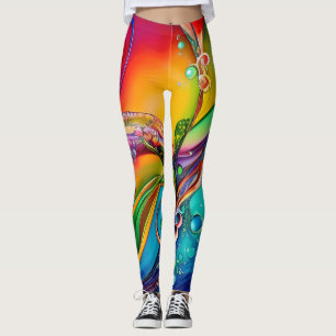 Splash! Colourful bubbles Abstract  Leggings