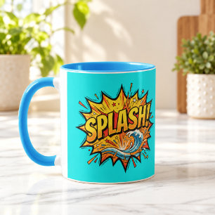 SPLASH Comic Book Light Blue Combo Mug