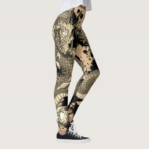 Splash Dragon Tattoo Tattooed Skin Effect Leggings