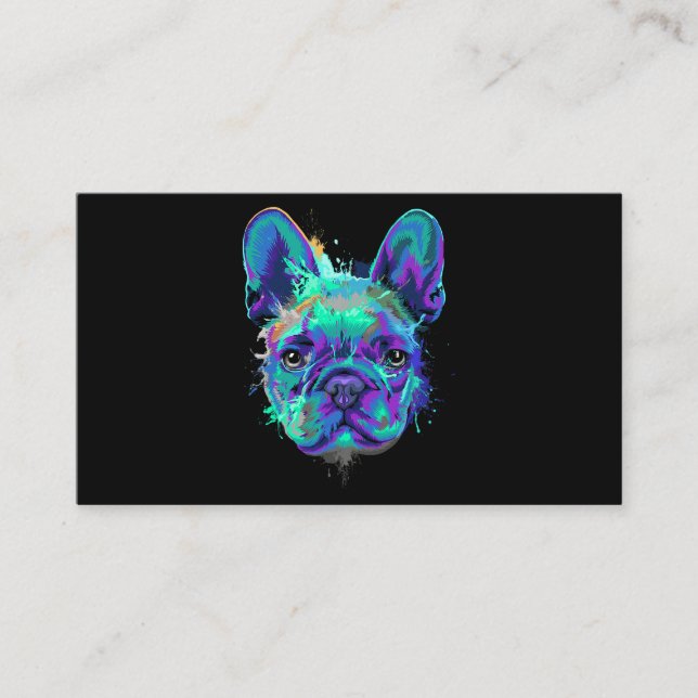 Splash French Bulldog Gifts for Dog Lovers Business Card (Front)