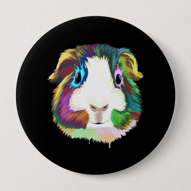 Splash Guinea Pig 10 Cm Round Badge (Front)