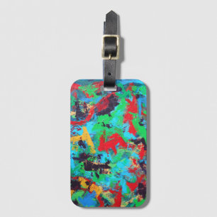 Splash-Hand Painted Abstract Brushstrokes Luggage Tag