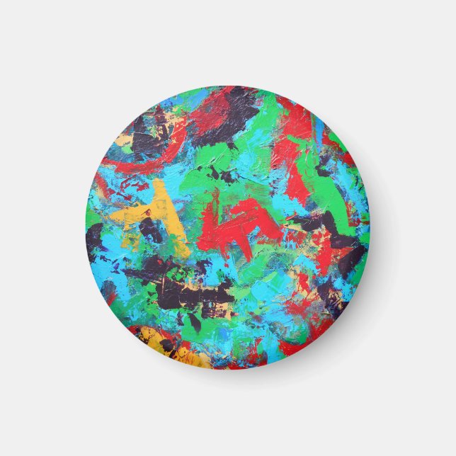Splash-Hand Painted Abstract Brushstrokes Magnet (Front)