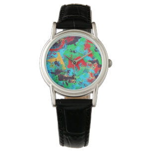 Splash-Hand Painted Abstract Brushstrokes Watch