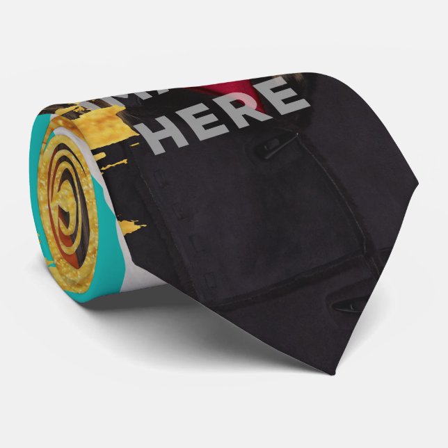 Splash Image Cut Custom Photo Funny Neck Ties (Rolled)