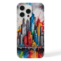 Splash ink drawing Skyscrapers Skyline