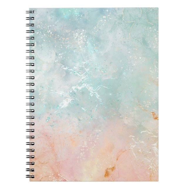 Splash Ink Watercolor Background, pastel colorful Notebook (Front)