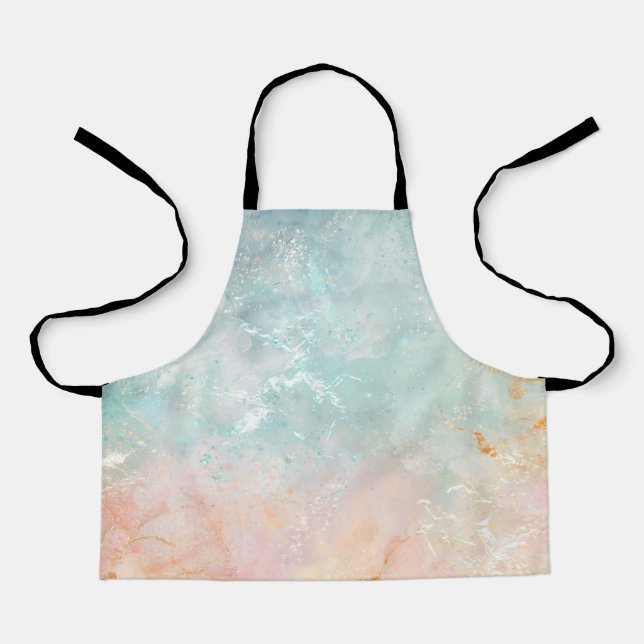 Splash Ink Watercolor Background, pastel colourful Apron (Front)