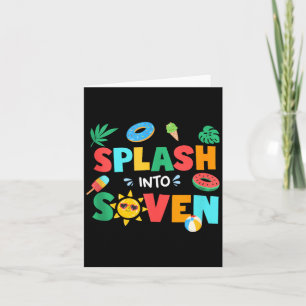 Splash Into Seven Birthday Summer 7th Birthday Card