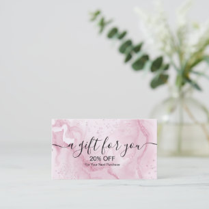 Splash Liquid Glitter Pink Marble Discount Card