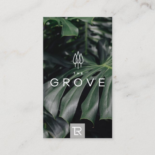 Splash Monstera Palm Business Card (Front)