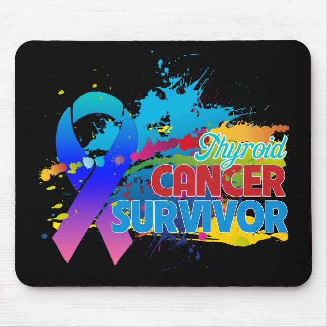 Splash of Color - Thyroid Cancer Survivor Mouse Mat (Front)