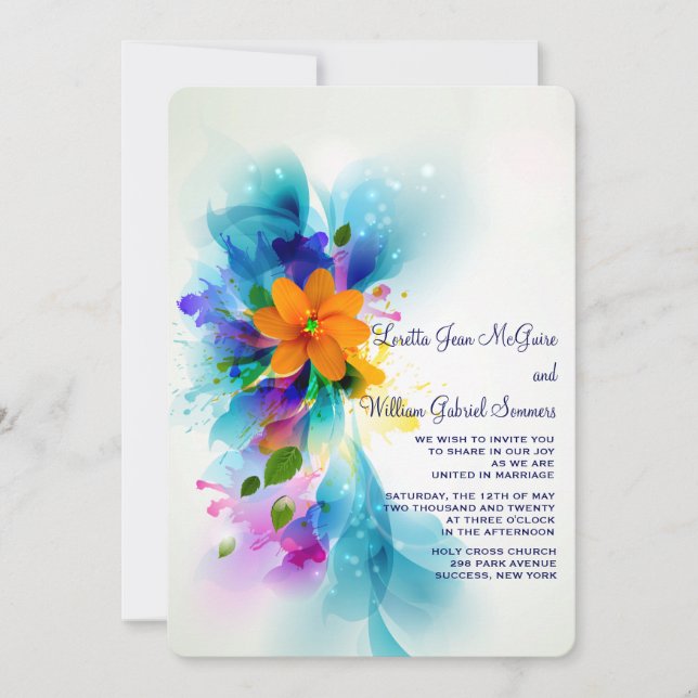 Splash of Colour Invitation (Front)