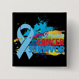 Splash of Colour - Prostate Cancer Survivor 15 Cm Square Badge