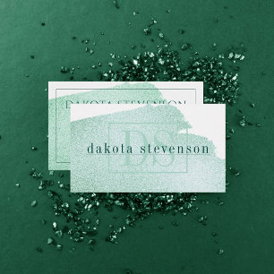 Splash of Green   Modern Emerald Jade Watercolor Business Card