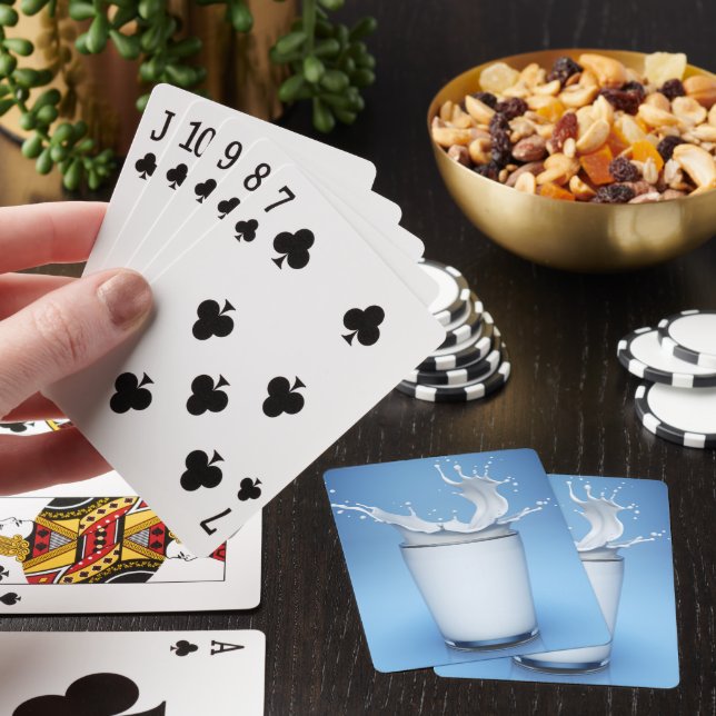 Splash Of Milk In Glass Drink Playing Cards (In Situ)