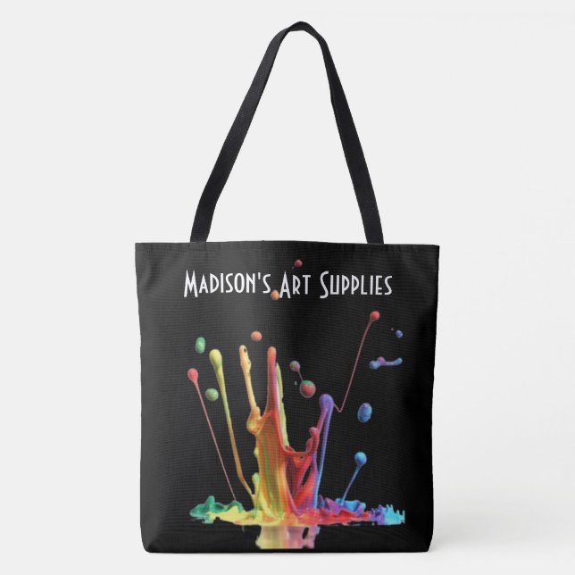 Splash of Paint!  Personalised Art Supplies Tote Bag (Front)